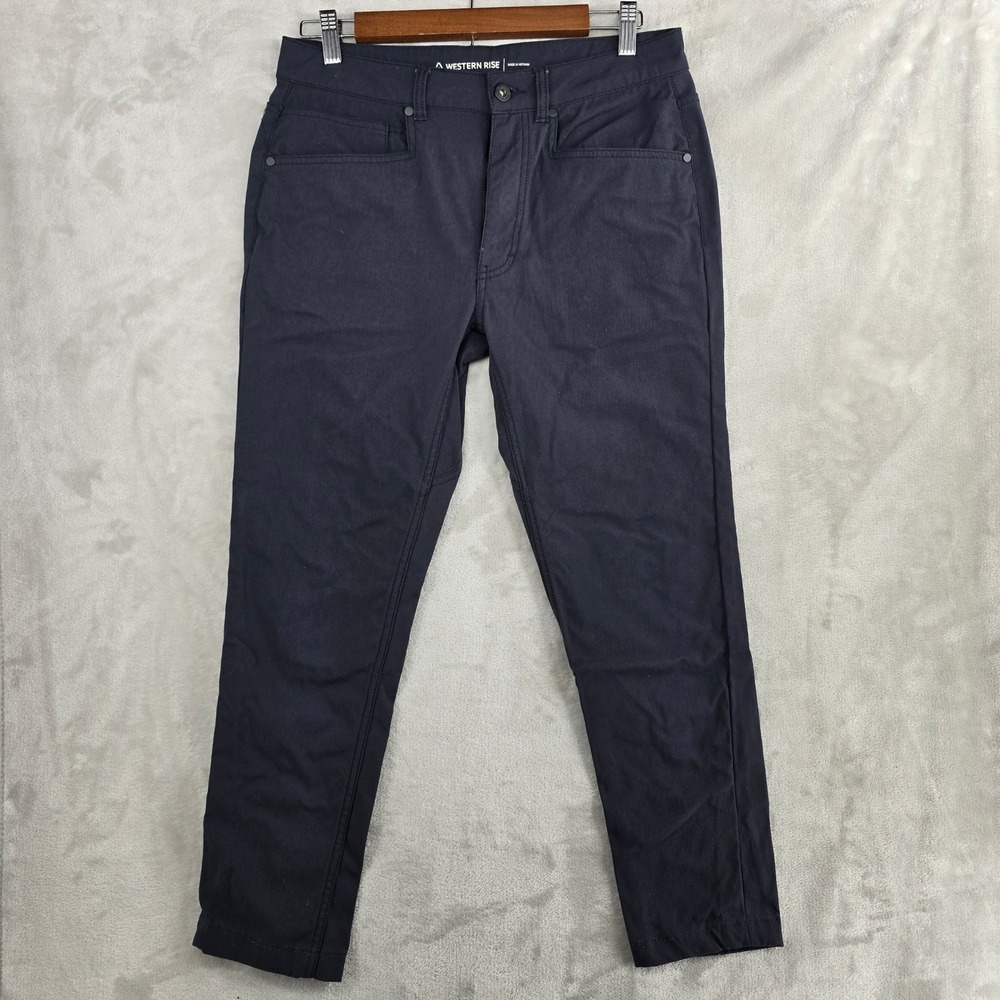 Western Rise Mens Pants‎ Size 30x25 Navy Blue Slim Straight Leg Casual Chinos
